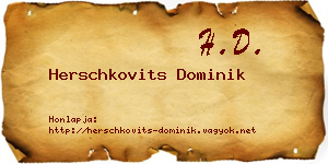 Herschkovits Dominik névjegykártya